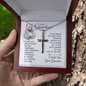 Gift For Grandson From Grandma, Artisan Crafted Cross Necklace: I will always be right here...
