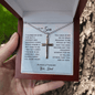 Gift For Son From Dad, Artisan Crafted Cross Necklace: I Closed My Eyes For But A Moment...