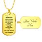Gift For Grandson From Grandpa, Dog Tag Necklace: Always Remember...