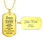 Gift For Grandson From Nana, Dog Tag Necklace: Always Remember...