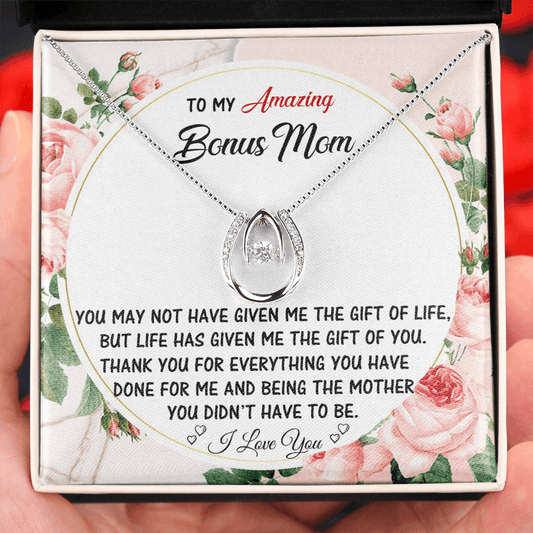 Gift For Bonus Mom, Lucky In Love Necklace: Gift Of Life...
