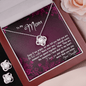 Gift For Mom From Daughter, The Love Knot Necklace With Earrings Set: The Best Mother There Ever Was...