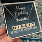 90th Birthday Gift, Custom Name Necklace: 90 Is Only 9 In The Word Game