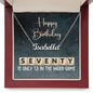 70th Birthday Gift, Custom Name Necklace: 70 Is Only 13 In The Word Game