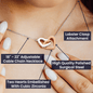 Gift For Mom From Son, Interlocking Hearts Necklace: I love you, from the bottom of my heart...