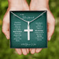 Gift For Husband, Artisan Crafted Cross Necklace: Wherever The Journey Takes Us...