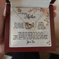 Gift For Mom From Son, Interlocking Hearts Necklace: I love you, from the bottom of my heart...