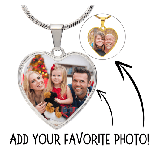 Daughter/Bonus Daughter Gift, Photo Heart Pendant Necklace