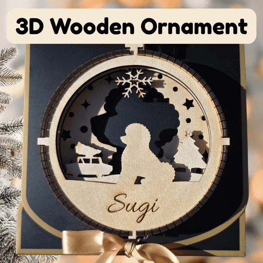 3D Wooden Dog Ornament: Bichon Frise