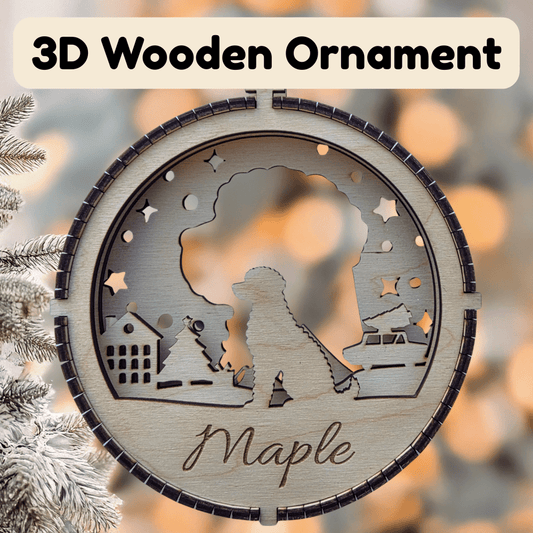 3D Wooden Dog Ornament: Portuguese Water Dog