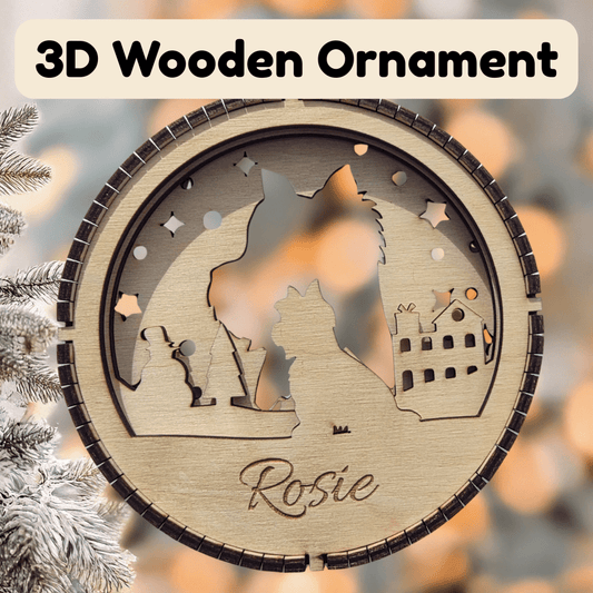 3D Wooden Dog Ornament: Yorkshire Terrier (Yorkie)