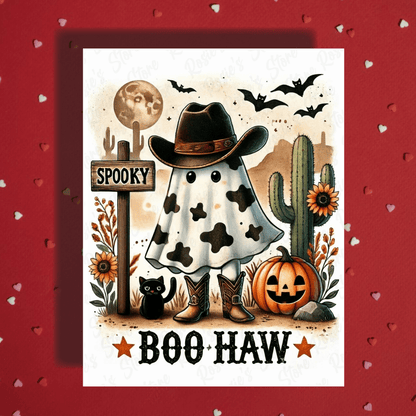 Halloween Wild West Ghost Card: Boo-Haw