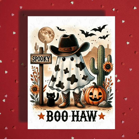 Halloween Wild West Ghost Card: Boo-Haw