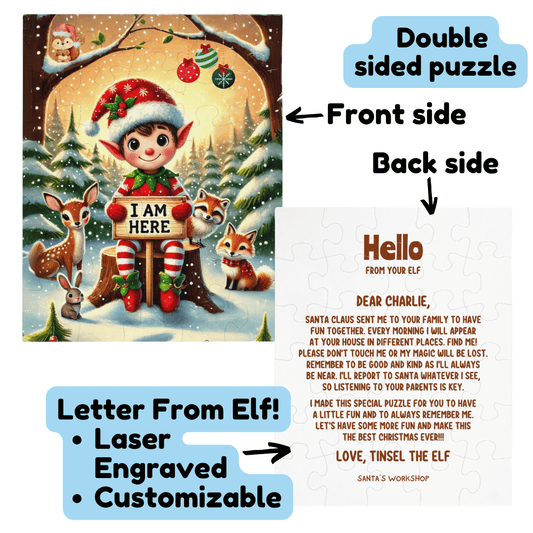 Christmas Gift, Personalized Elf Letter Double-Sided Jigsaw Puzzle: Hello From Your Elf (Elves)