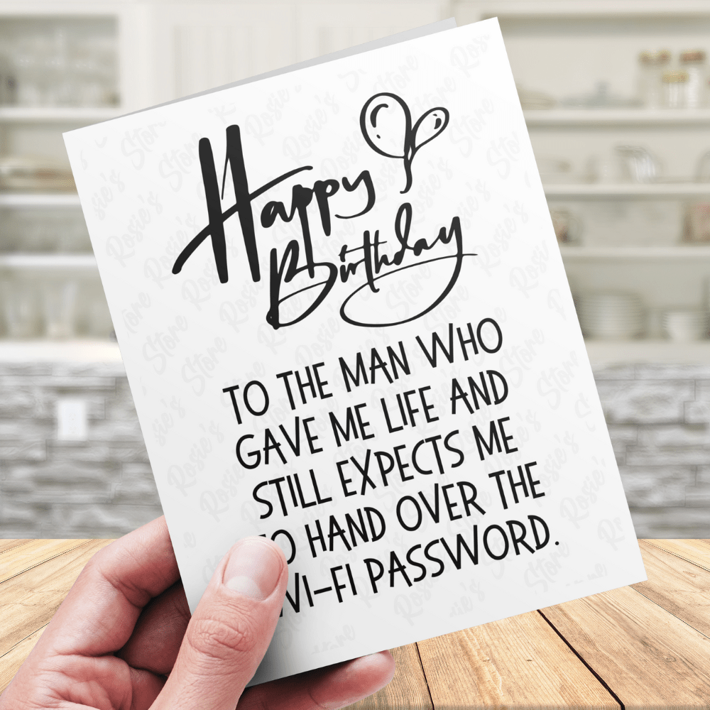 Dad Funny Birthday Card: Happy Birthday, Wi-Fi Dad