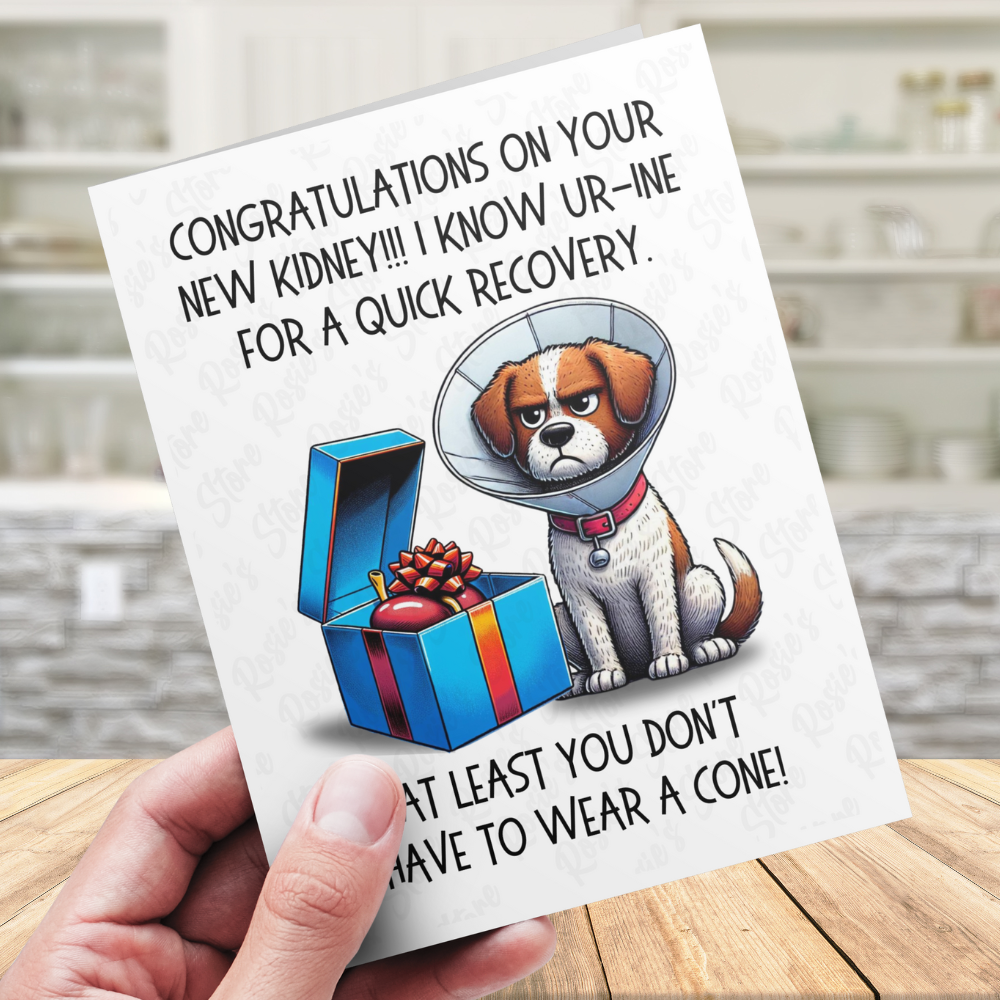 Kidney Digital Greeting Card, Dog: Congratulations On Your New Kidney