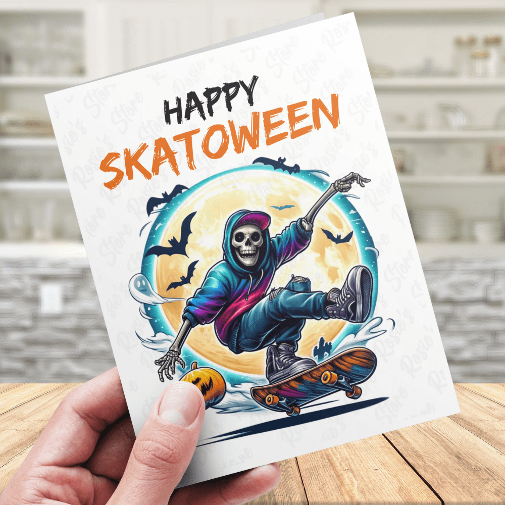 Halloween Greeting Card: Happy Skatoween