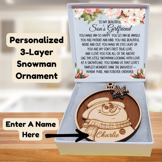 Son's Girlfriend Gift, Handmade 3-Layer Wooden Ornament: You Make Him So Happy