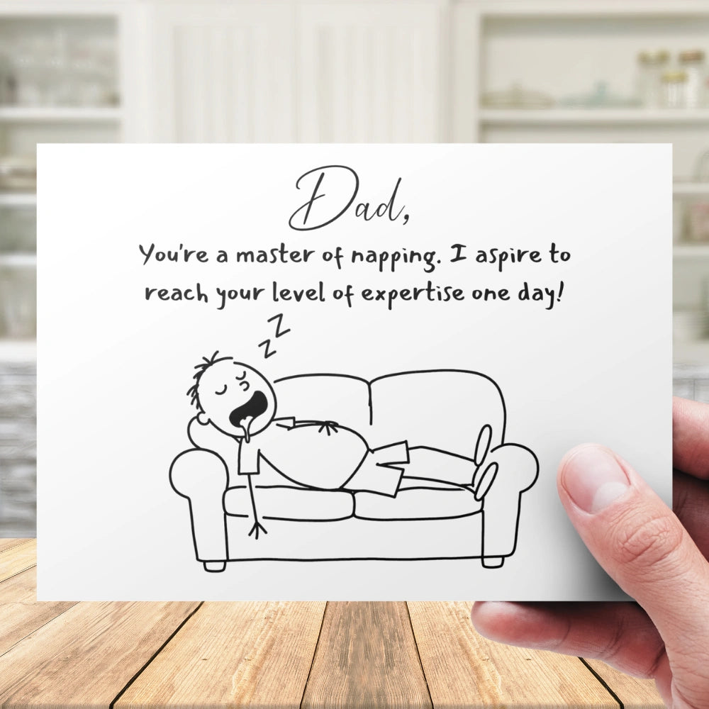 Dad Printable Card: Dad You're A Master Of Napping (Digital Download)