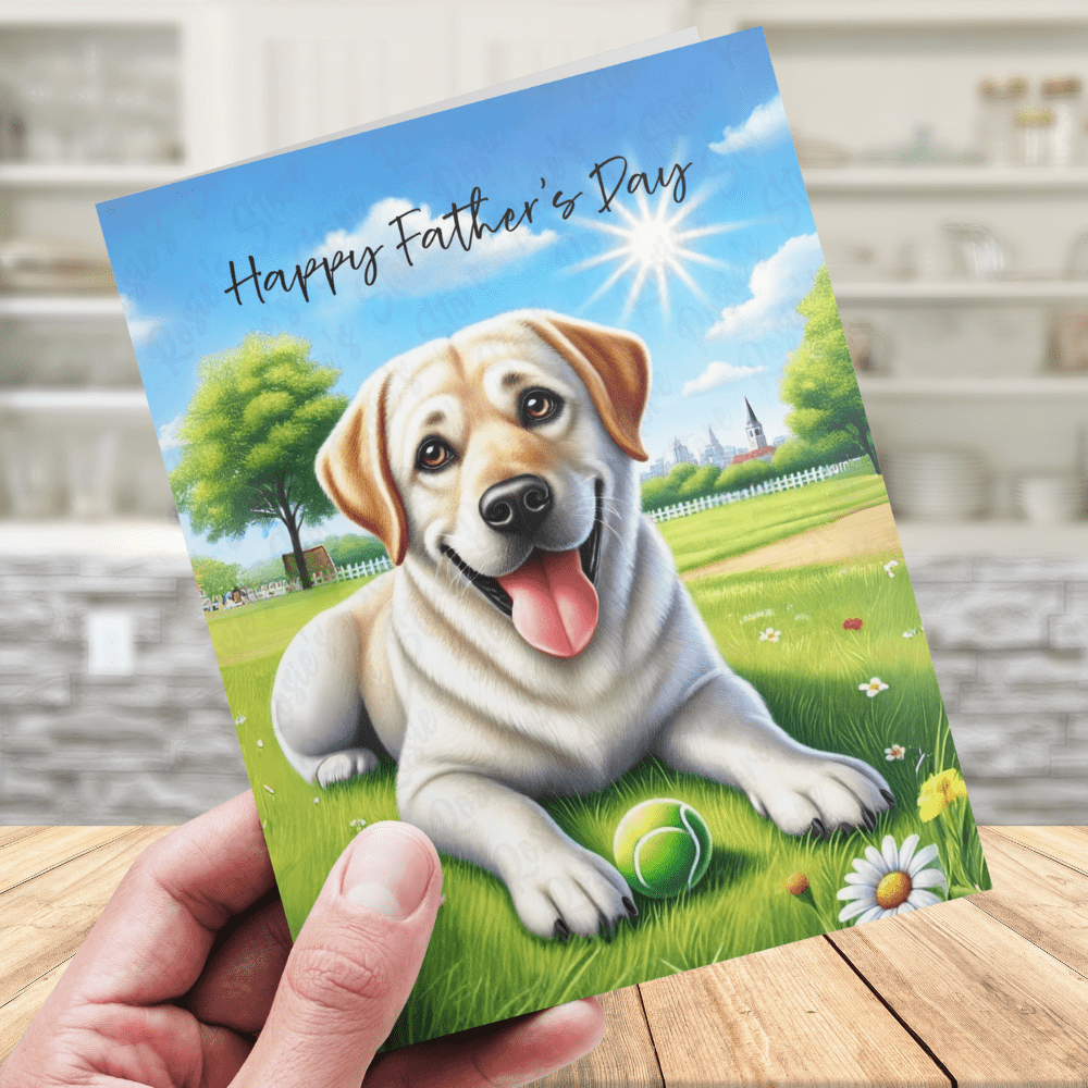 Father's Day Digital Greeting Card, Labrador Retriever Dog 2: Happy Father's Day