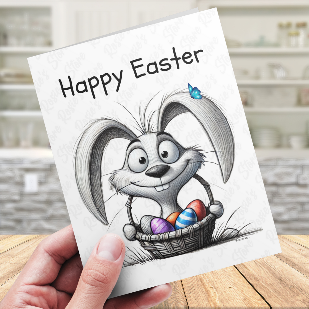 Easter Greeting Card, Easter Bunny 003: Happy Easter