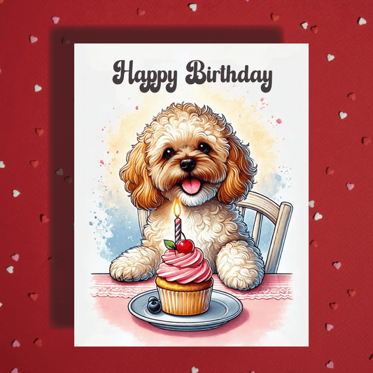 Birthday Greeting Card, Cavapoo Dog Pet Lover: Happy Birthday