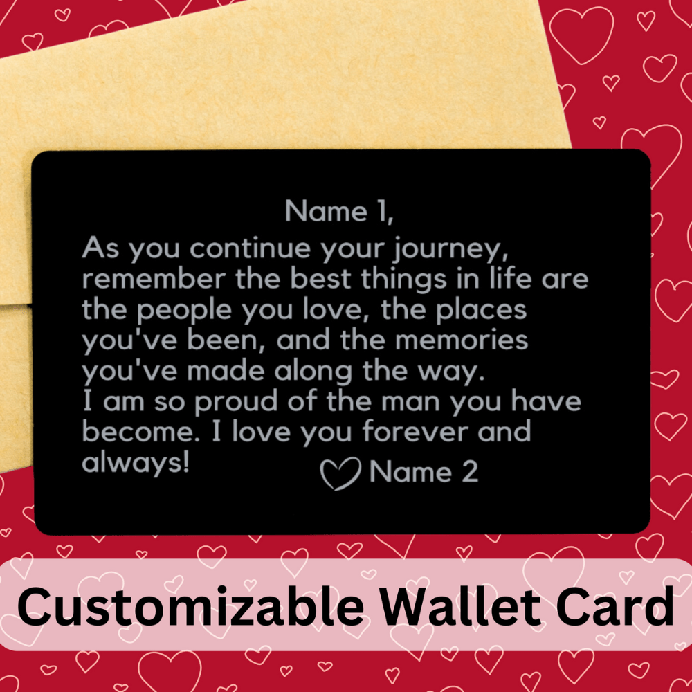 Personalized Engraved Wallet Card For Him: As You Continue Your Journey...