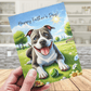 Father's Day Digital Greeting Card, Pitbull Dog: Happy Father's Day