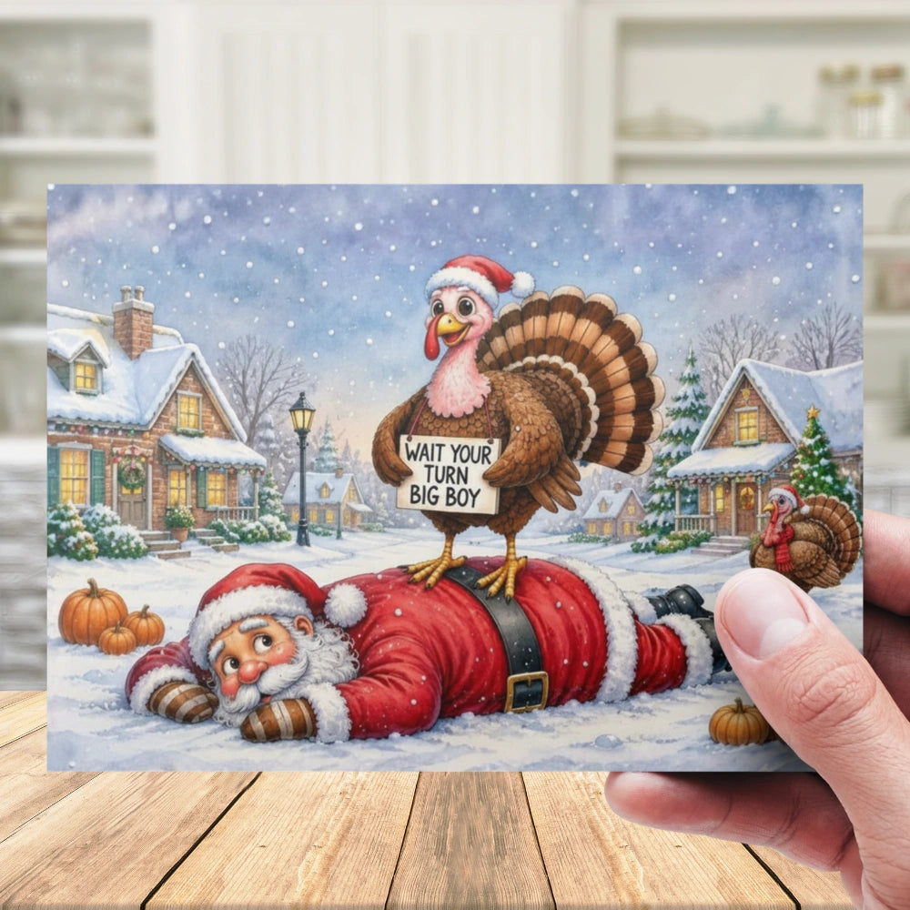 Thanksgiving Printable Card: WAIT YOUR TURN BIG BOY (Digital Download)