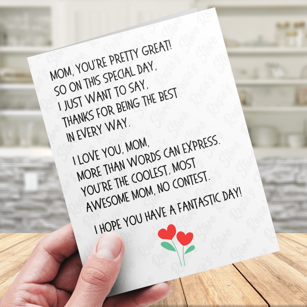 Mom Gift, Greeting Card For Mother: You're The Best, Mom