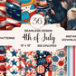 4th of July, 36 Pack of 4th of July Digital Papers