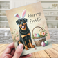 Easter Greeting Card, Rottweiler Dog: Happy Easter