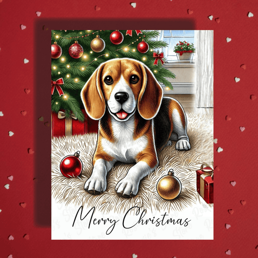 Christmas Greeting Card, Beagle Dog Lover: Merry Christmas