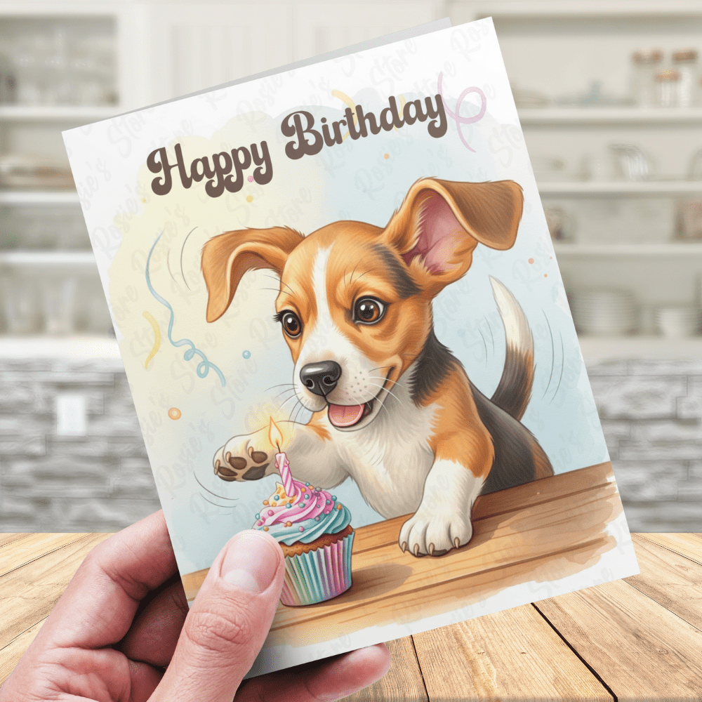 Birthday Greeting Card, Beagle Dog Pet Lover 01: Happy Birthday