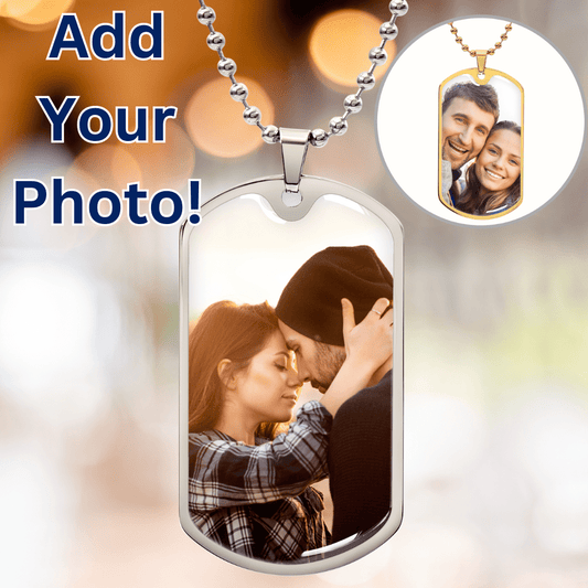 Custom Photo Dog Tag Necklace: Upload Your Favorite Picture