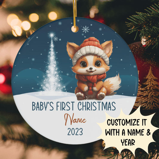 Christmas Gift, Personalized Ceramic Ornament: Baby's First Christmas