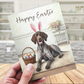 Easter Greeting Card, German shorthaired pointer Dog: Happy Easter