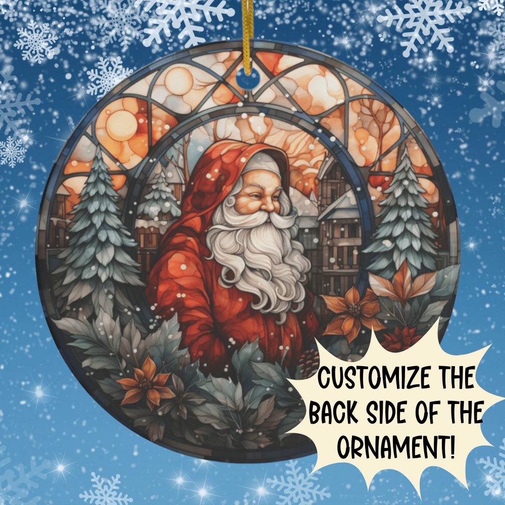 Christmas Gift, Custom Ceramic Ornament: Santa Claus