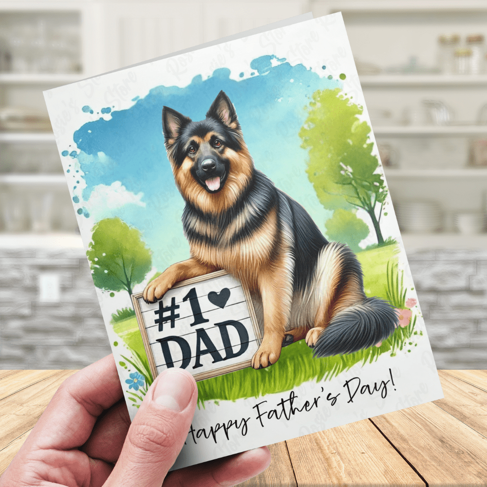 Dad Gift, Greeting Card, German Shepherd Dog: Happy Father's Day