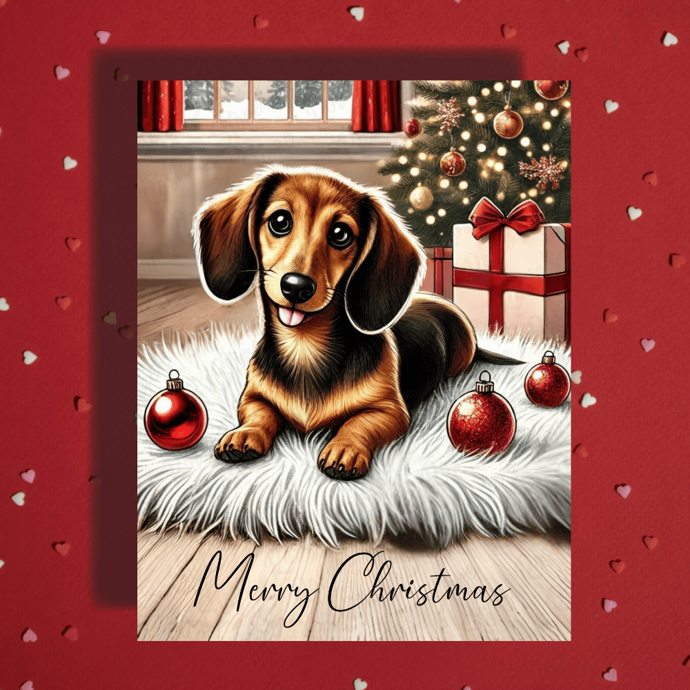 Christmas Greeting Card, Dachshund Dog Lover: Merry Christmas