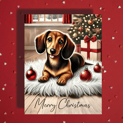 Christmas Greeting Card, Dachshund Dog Lover: Merry Christmas
