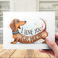 Dachshund Printable Card I Love You This Much Sausage Dog Digital Download