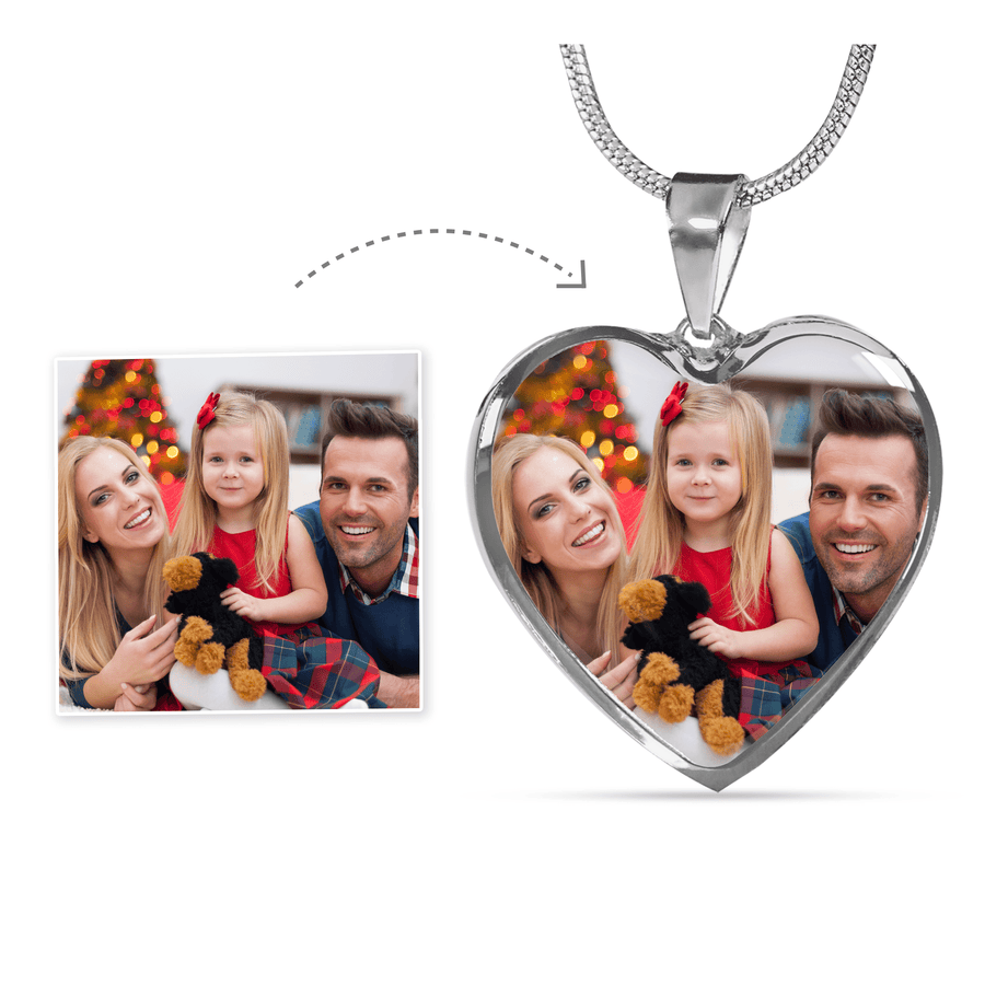 Daughter/Bonus Daughter Gift, Photo Heart Pendant Necklace