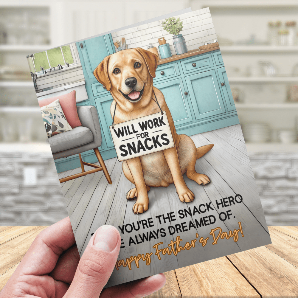Father's Day Digital Greeting Card, Labrador Retriever Dog: Happy Father's Day