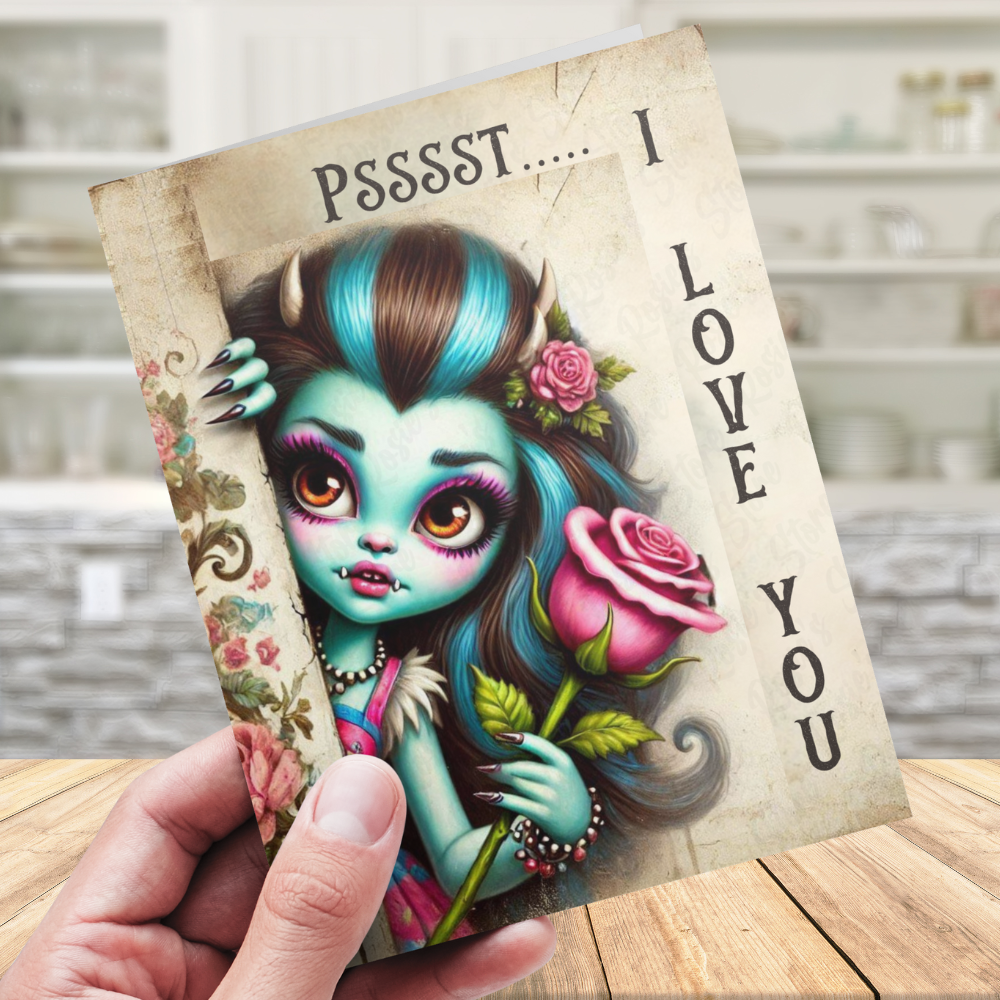 Couple Digital Greeting Card, Girl: Pssst...I Love You