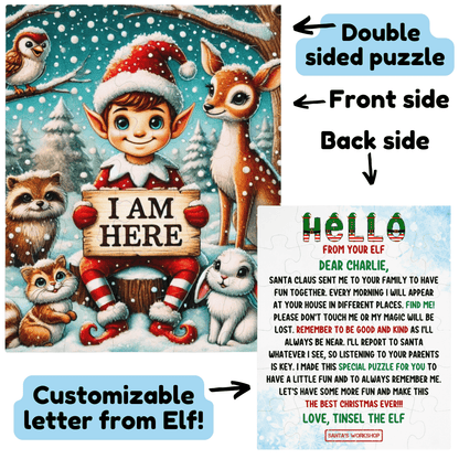 Christmas Gift, Personalized Elf Letter Double-Sided Jigsaw Puzzle: Hello From Your Elf (Elves)