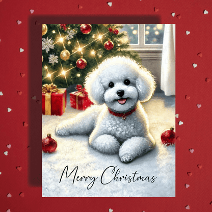 Christmas Greeting Card, Bichon Frise: Merry Christmas