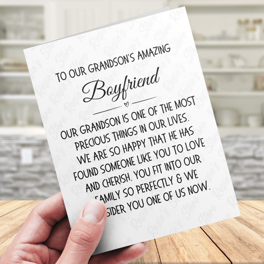 Grandson's Boyfriend Greeting Card: We Consider You One Of Us Now