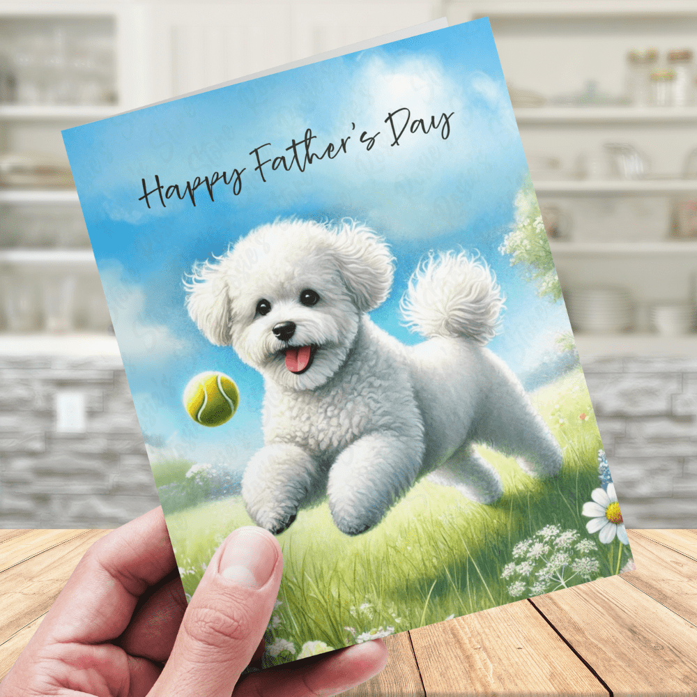 Dad Gift, Greeting Card, Bichon Frise Dog: Happy Father's Day