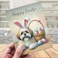 Easter Greeting Card, Shi tzu Dog: Happy Easter